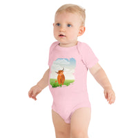 Highland Coo Baby short sleeve one piece