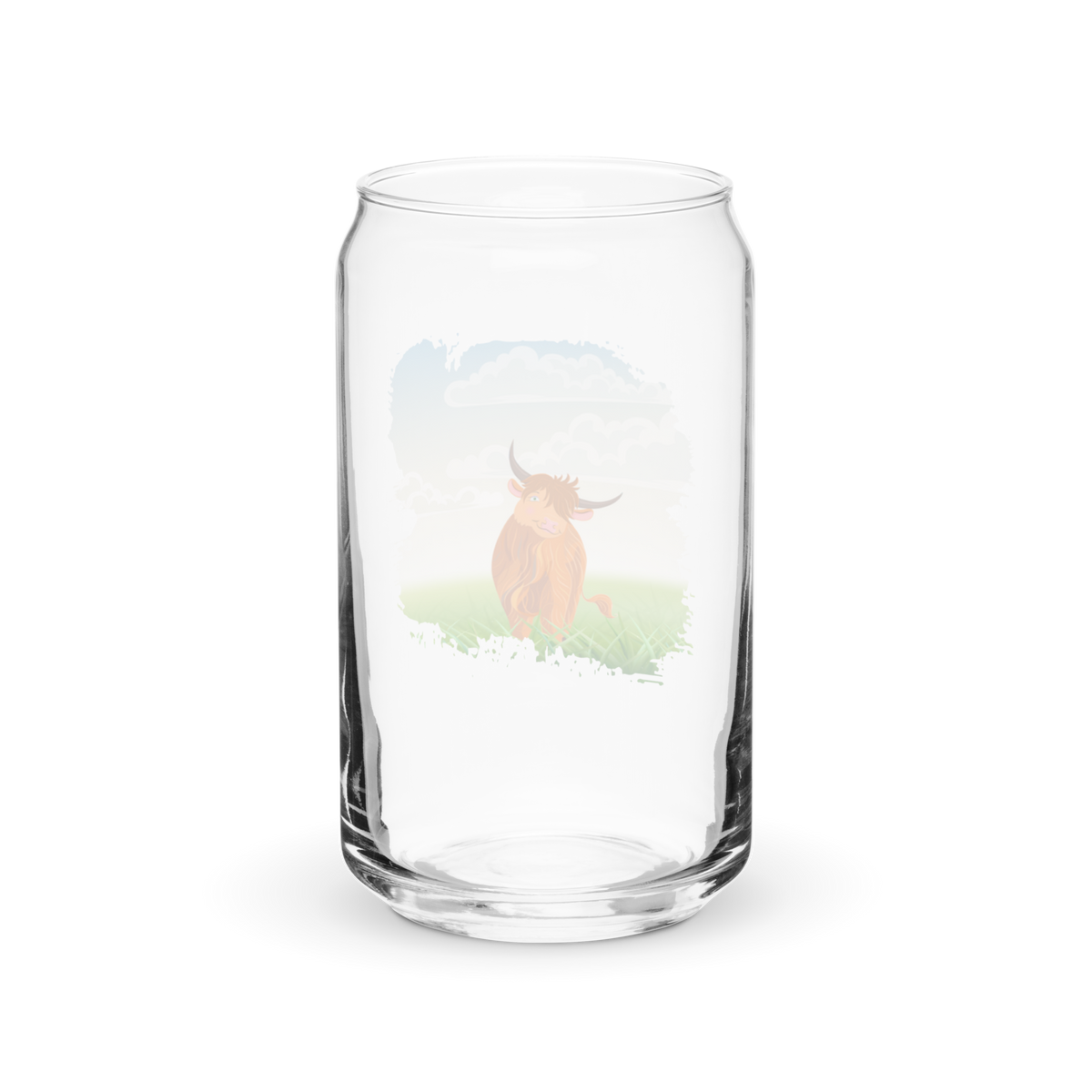 Highland Coo Can-Shaped Glass