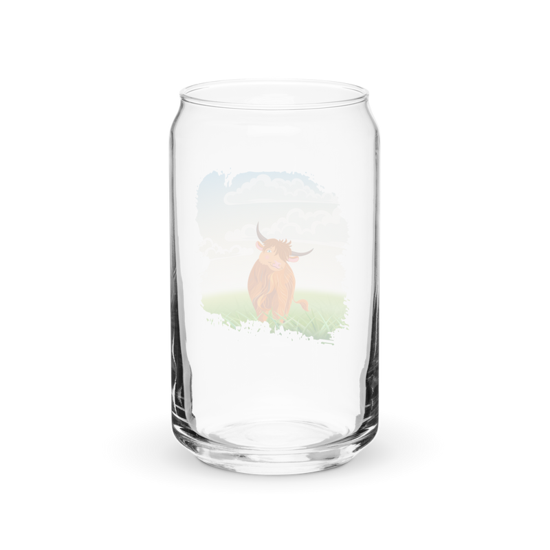 Highland Coo Can-Shaped Glass