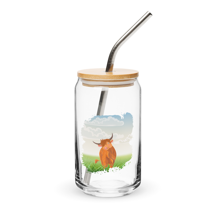 Highland Coo Can-Shaped Glass