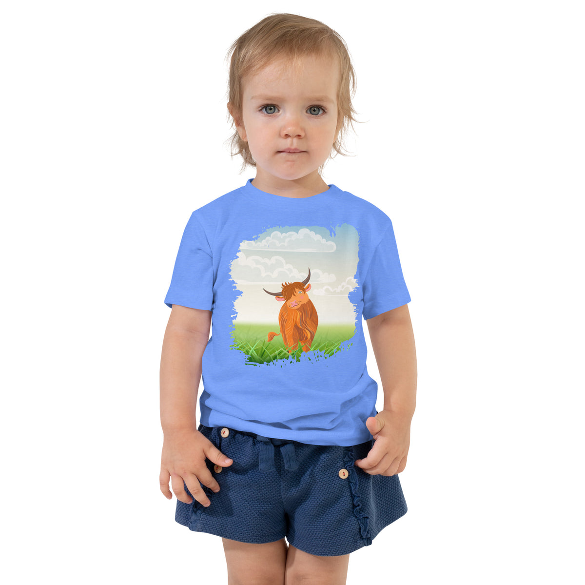 Camiseta de manga corta para niños pequeños Highland Coo