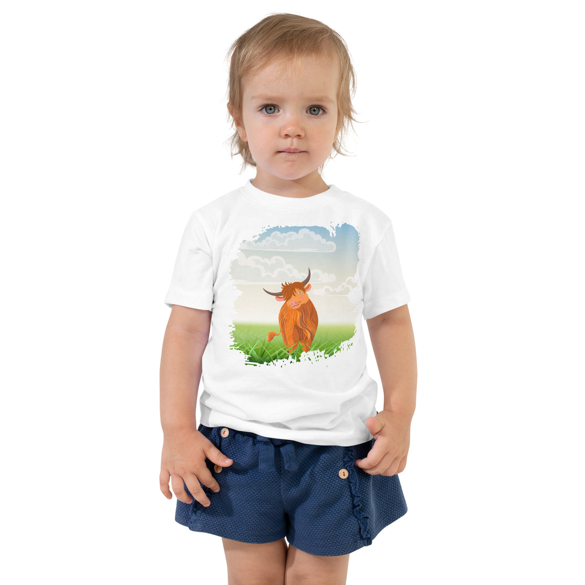 Camiseta de manga corta para niños pequeños Highland Coo