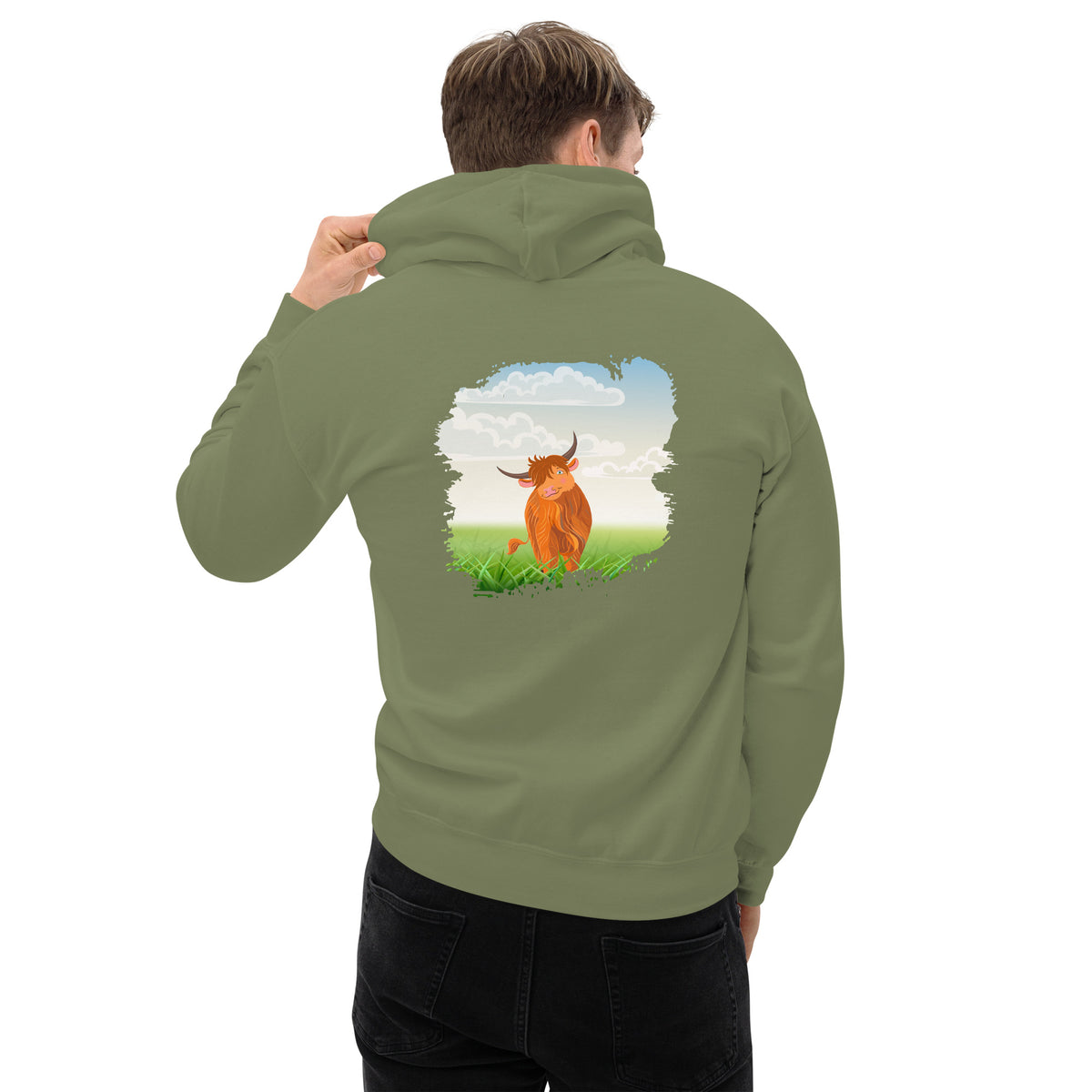 Sudadera con capucha para adultos Highland Coo